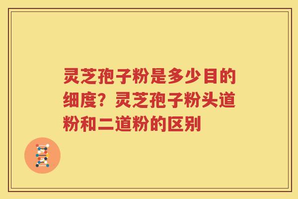 灵芝孢子粉是多少目的细度？灵芝孢子粉头道粉和二道粉的区别