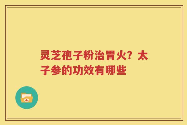 灵芝孢子粉治胃火？太子参的功效有哪些