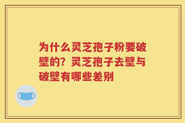 为什么灵芝孢子粉要破壁的？灵芝孢子去壁与破壁有哪些差别