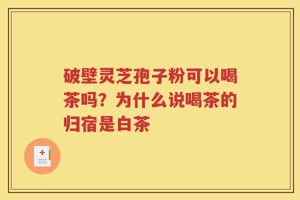 破壁灵芝孢子粉可以喝茶吗？为什么说喝茶的归宿是白茶
