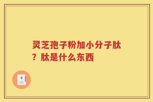 灵芝孢子粉加小分子肽？肽是什么东西