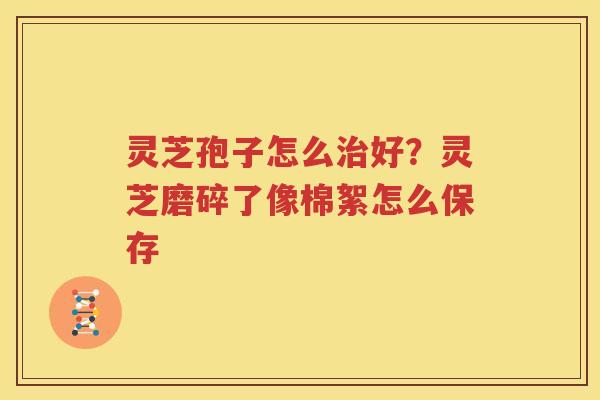 灵芝孢子怎么治好？灵芝磨碎了像棉絮怎么保存