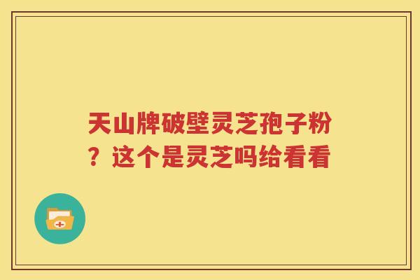 天山牌破壁灵芝孢子粉？这个是灵芝吗给看看