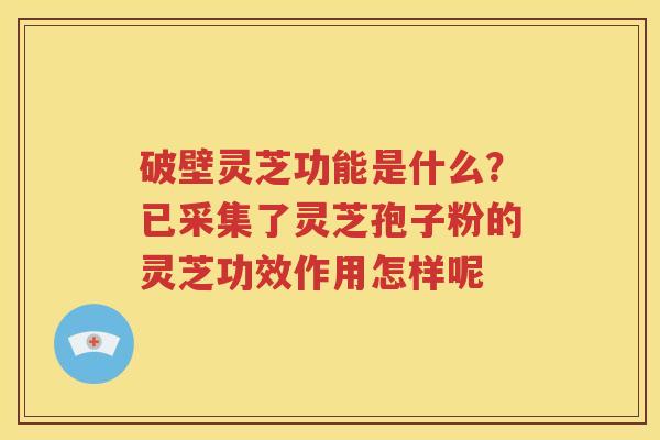 破壁灵芝功能是什么？已采集了灵芝孢子粉的灵芝功效作用怎样呢