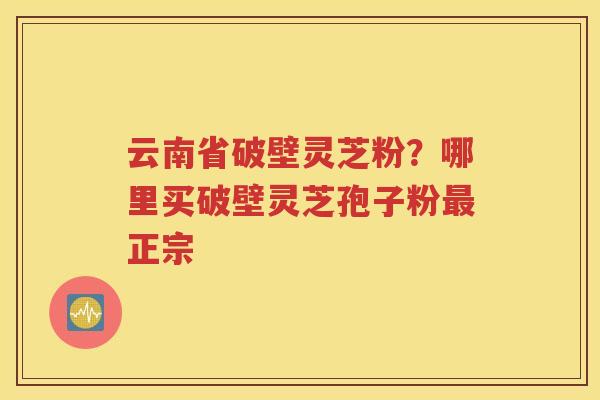 云南省破壁灵芝粉？哪里买破壁灵芝孢子粉最正宗