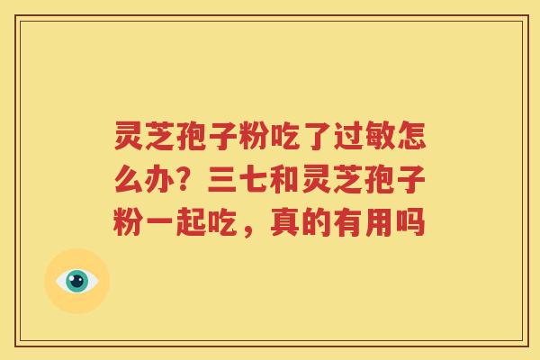灵芝孢子粉吃了过敏怎么办？三七和灵芝孢子粉一起吃，真的有用吗