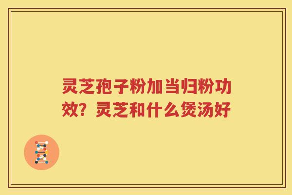 灵芝孢子粉加当归粉功效？灵芝和什么煲汤好