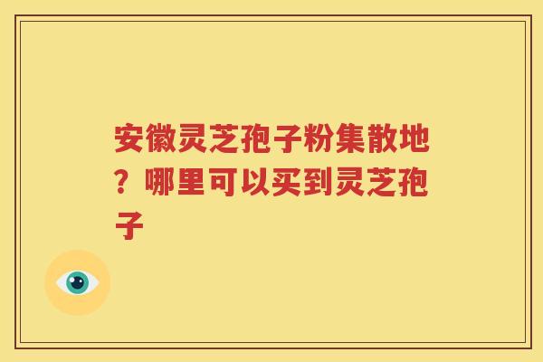 安徽灵芝孢子粉集散地？哪里可以买到灵芝孢子