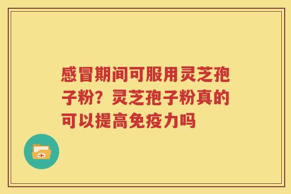 感冒期间可服用灵芝孢子粉？灵芝孢子粉真的可以提高免疫力吗