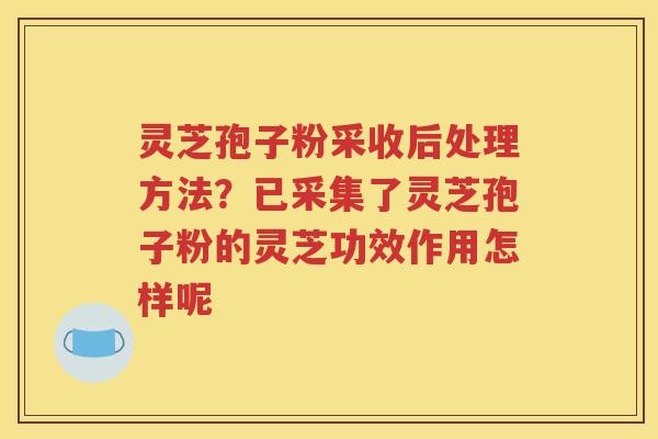 灵芝孢子粉采收后处理方法？已采集了灵芝孢子粉的灵芝功效作用怎样呢