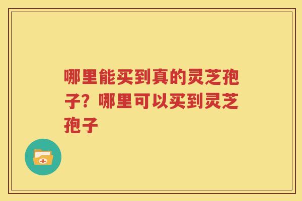 哪里能买到真的灵芝孢子？哪里可以买到灵芝孢子