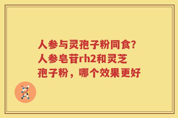 人参与灵孢子粉同食？人参皂苷rh2和灵芝孢子粉，哪个效果更好