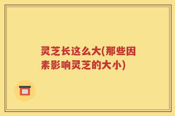 灵芝长这么大(那些因素影响灵芝的大小)