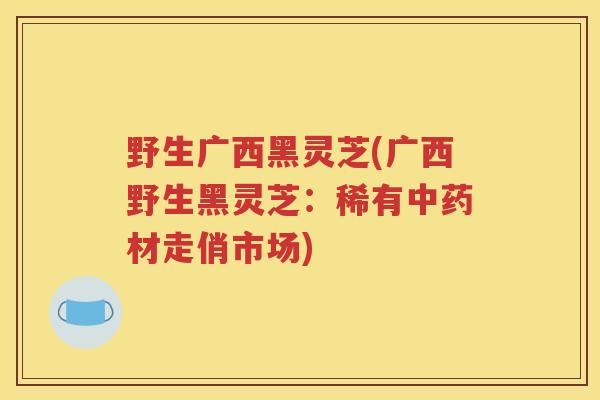 野生广西黑灵芝(广西野生黑灵芝：稀有中药材走俏市场)