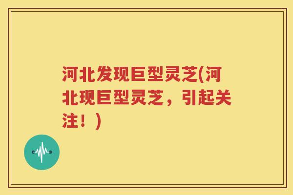 河北发现巨型灵芝(河北现巨型灵芝，引起关注！)