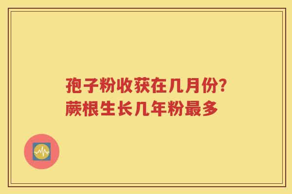 孢子粉收获在几月份？蕨根生长几年粉最多