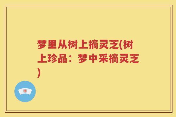 梦里从树上摘灵芝(树上珍品：梦中采摘灵芝)