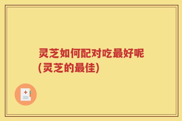 灵芝如何配对吃最好呢(灵芝的最佳)