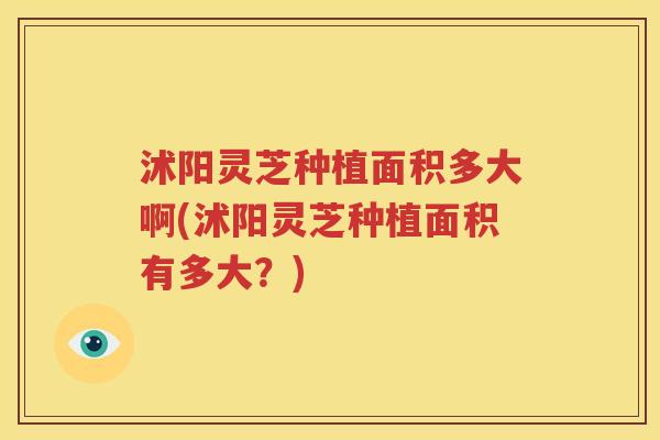 沭阳灵芝种植面积多大啊(沭阳灵芝种植面积有多大？)