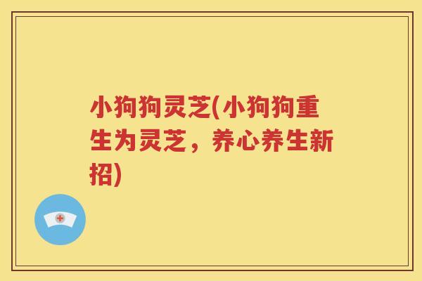 小狗狗灵芝(小狗狗重生为灵芝，养心养生新招)