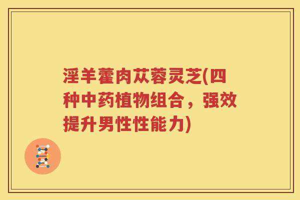 淫羊藿肉苁蓉灵芝(四种中药植物组合，强效提升男性性能力)