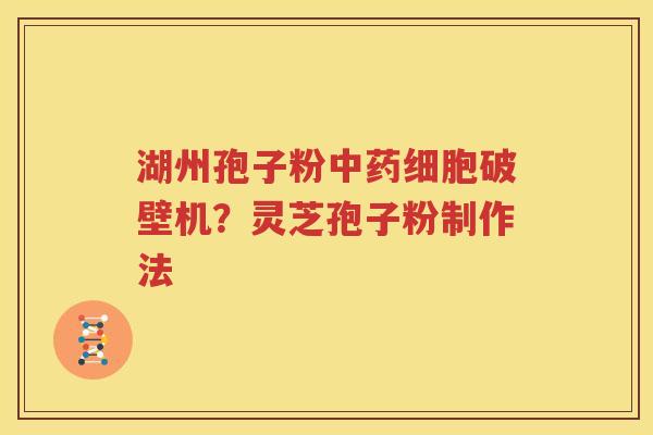 湖州孢子粉中药细胞破壁机？灵芝孢子粉制作法