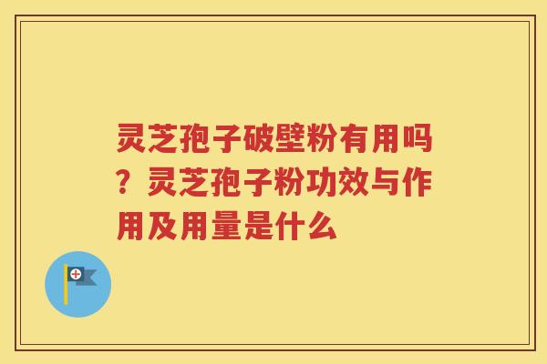 灵芝孢子破壁粉有用吗？灵芝孢子粉功效与作用及用量是什么