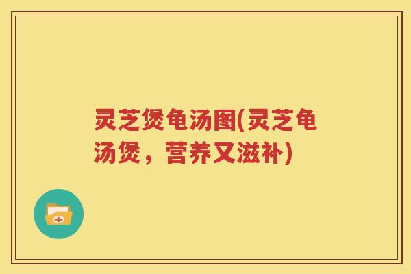 灵芝煲龟汤图(灵芝龟汤煲，营养又滋补)