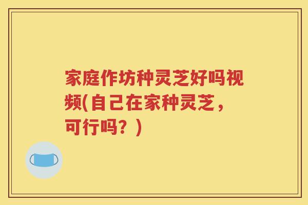 家庭作坊种灵芝好吗视频(自己在家种灵芝，可行吗？)