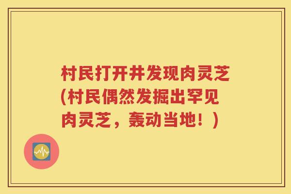 村民打开井发现肉灵芝(村民偶然发掘出罕见肉灵芝，轰动当地！)