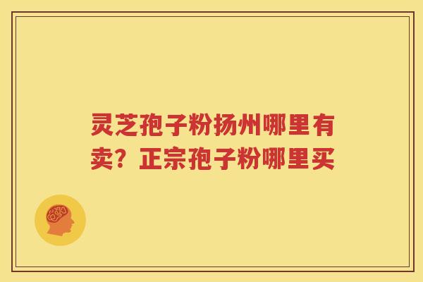 灵芝孢子粉扬州哪里有卖？正宗孢子粉哪里买