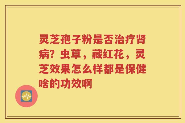 灵芝孢子粉是否治疗肾病？虫草，藏红花，灵芝效果怎么样都是保健啥的功效啊