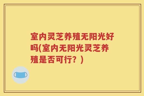 室内灵芝养殖无阳光好吗(室内无阳光灵芝养殖是否可行？)