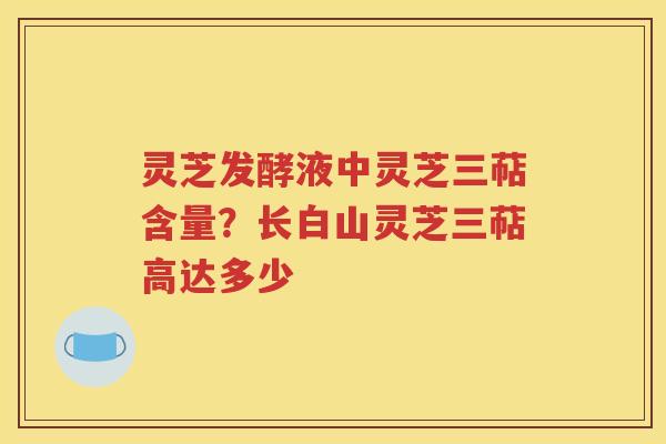 灵芝发酵液中灵芝三萜含量？长白山灵芝三萜高达多少