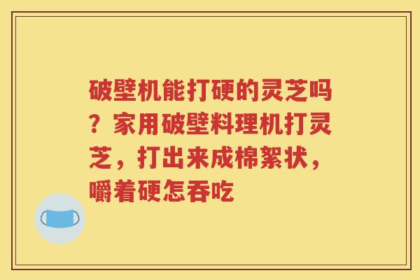 破壁机能打硬的灵芝吗？家用破壁料理机打灵芝，打出来成棉絮状，嚼着硬怎吞吃