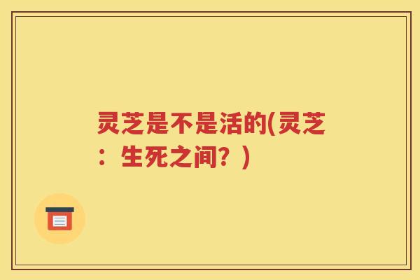 灵芝是不是活的(灵芝：生死之间？)