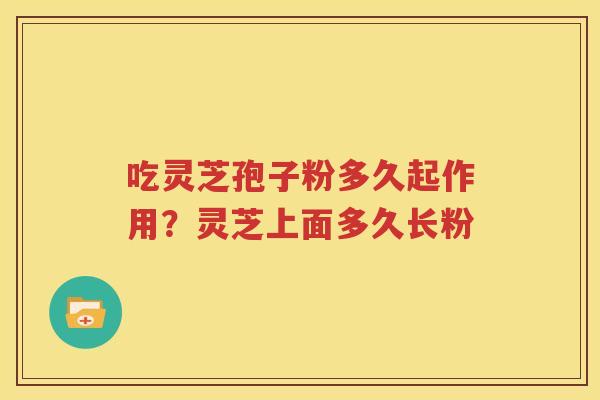 吃灵芝孢子粉多久起作用？灵芝上面多久长粉