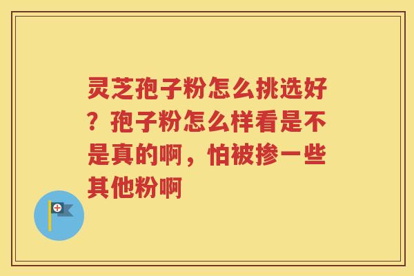 灵芝孢子粉怎么挑选好？孢子粉怎么样看是不是真的啊，怕被掺一些其他粉啊