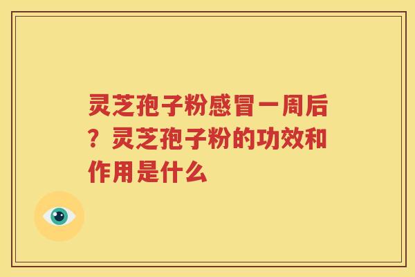 灵芝孢子粉感冒一周后？灵芝孢子粉的功效和作用是什么