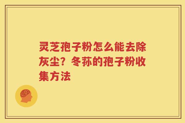 灵芝孢子粉怎么能去除灰尘？冬荪的孢子粉收集方法