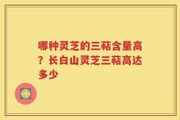 哪种灵芝的三萜含量高？长白山灵芝三萜高达多少