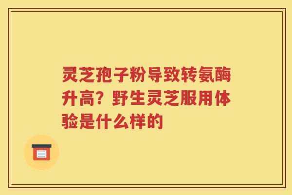 灵芝孢子粉导致转氨酶升高？野生灵芝服用体验是什么样的