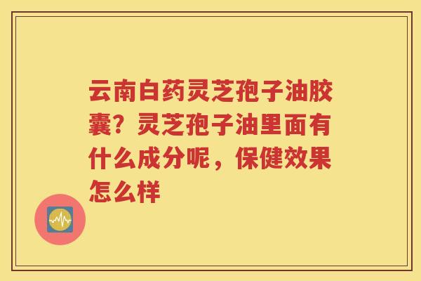 云南白药灵芝孢子油胶囊？灵芝孢子油里面有什么成分呢，保健效果怎么样