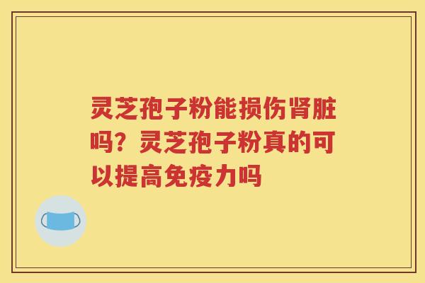 灵芝孢子粉能损伤肾脏吗？灵芝孢子粉真的可以提高免疫力吗