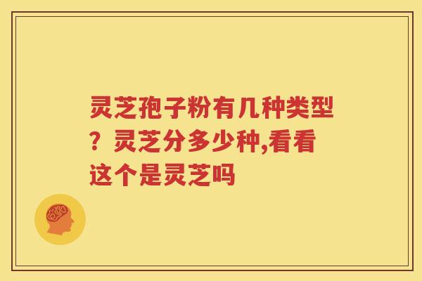 灵芝孢子粉有几种类型？灵芝分多少种,看看这个是灵芝吗