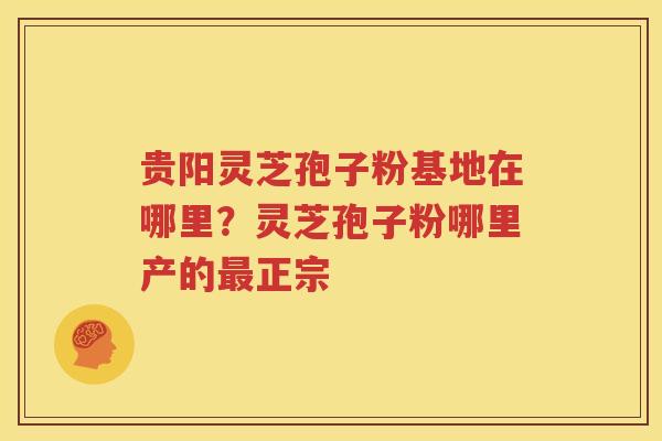 贵阳灵芝孢子粉基地在哪里？灵芝孢子粉哪里产的最正宗