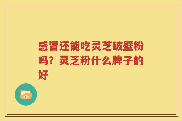 感冒还能吃灵芝破壁粉吗？灵芝粉什么牌子的好
