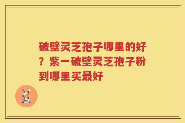 破壁灵芝孢子哪里的好？紫一破壁灵芝孢子粉到哪里买最好