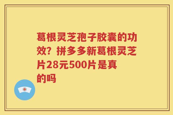 葛根灵芝孢子胶囊的功效？拼多多新葛根灵芝片28元500片是真的吗