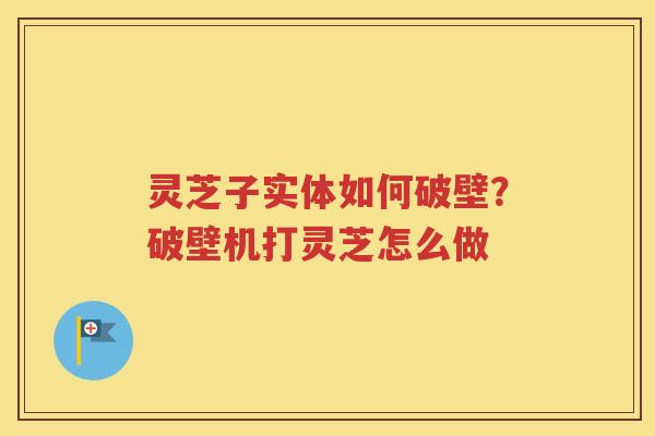 灵芝子实体如何破壁？破壁机打灵芝怎么做